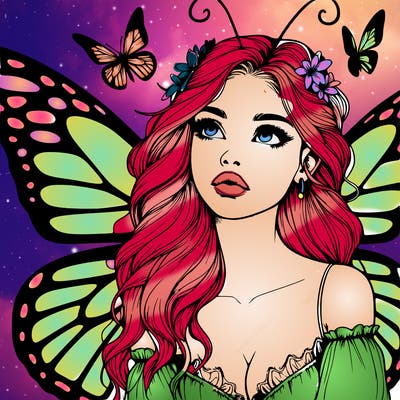 butterfly fairy realistic girl