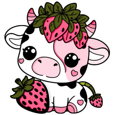 cute strawberry cow