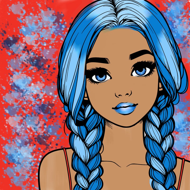 realistic girl with braids