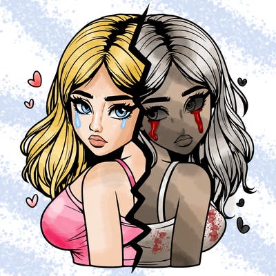 realistic girl split