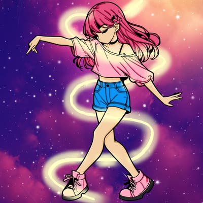 realistic girl danceing