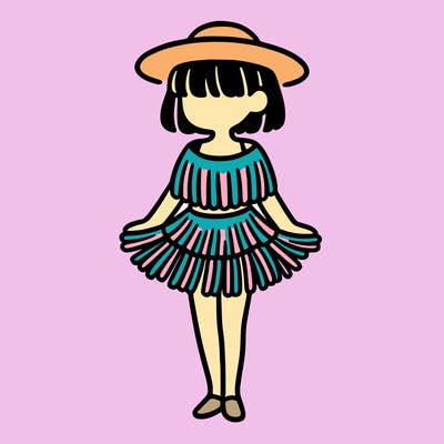 a person wearing a short fringe tassel skirt