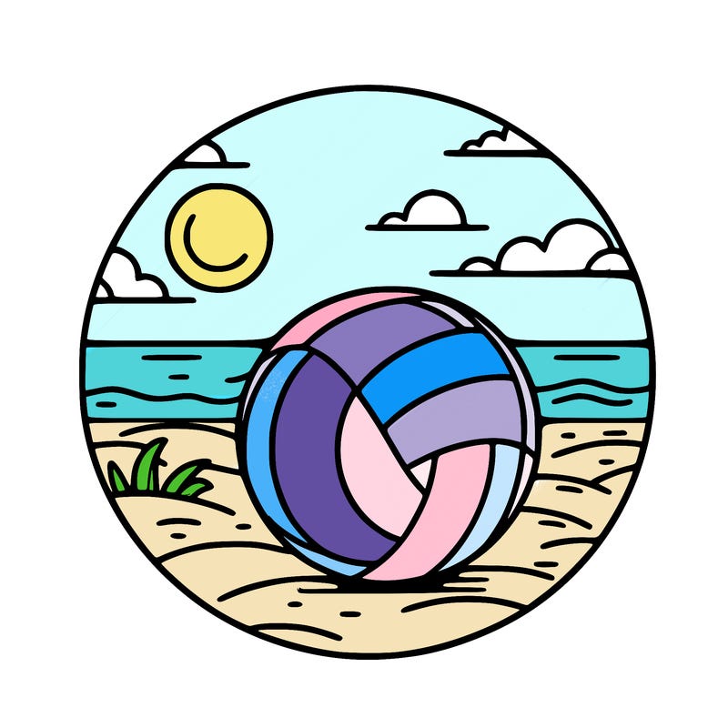 volleyball on a beach