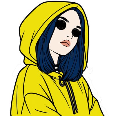 a realistic girl in a hoodie
