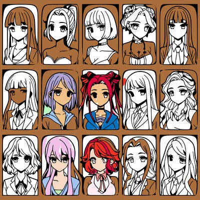 girls that look diffrent anime