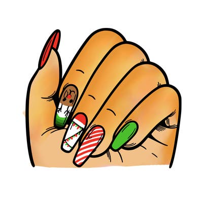 blank nails with blank hand