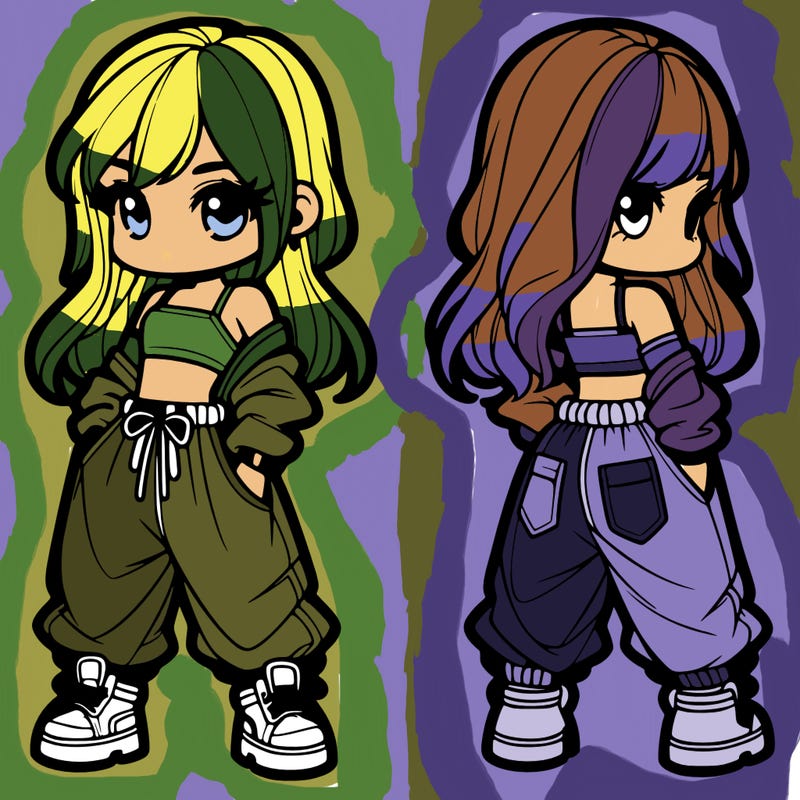 girl in crop top and baggy pants