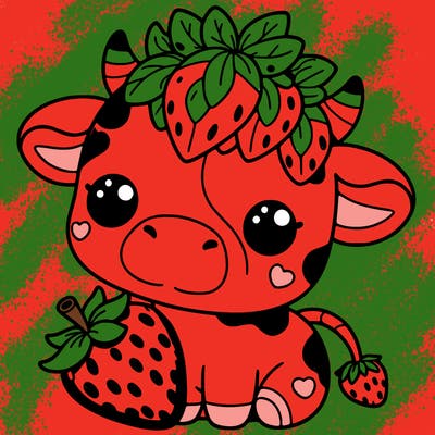 cute strawberry cow