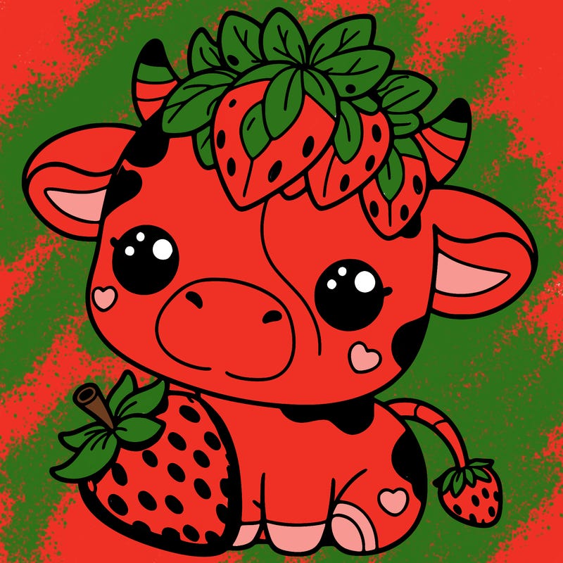 cute strawberry cow