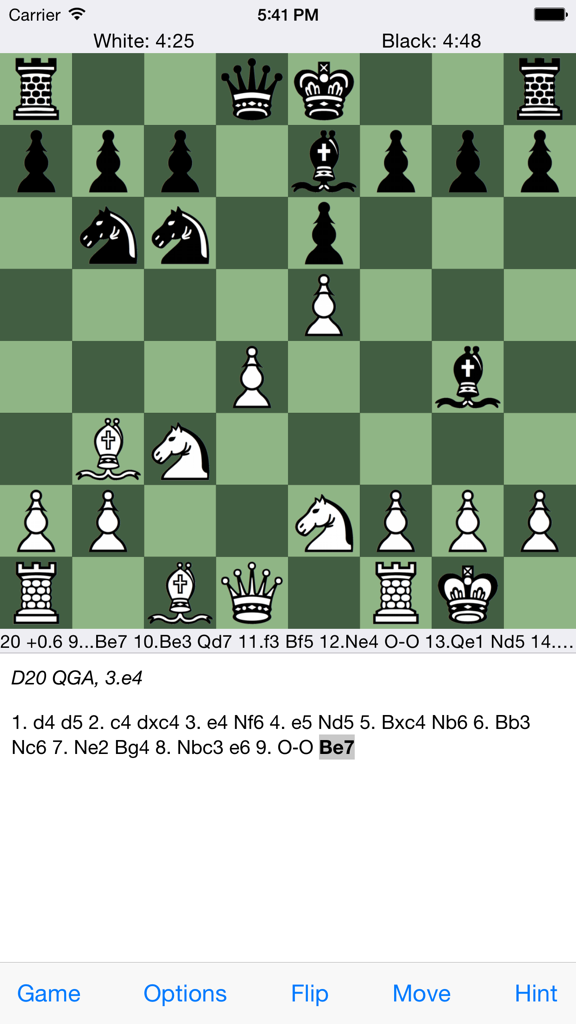 Stockfish Chess - App mobile Stockfish Chess che mostra una scacchiera e dati di analisi del motore