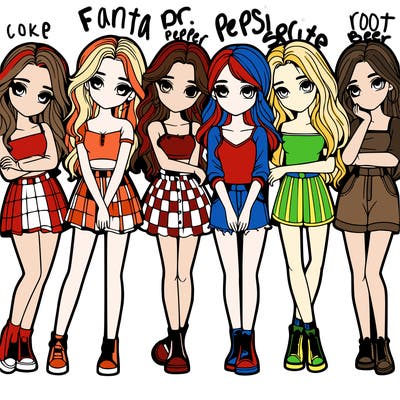 a group of girls realistic