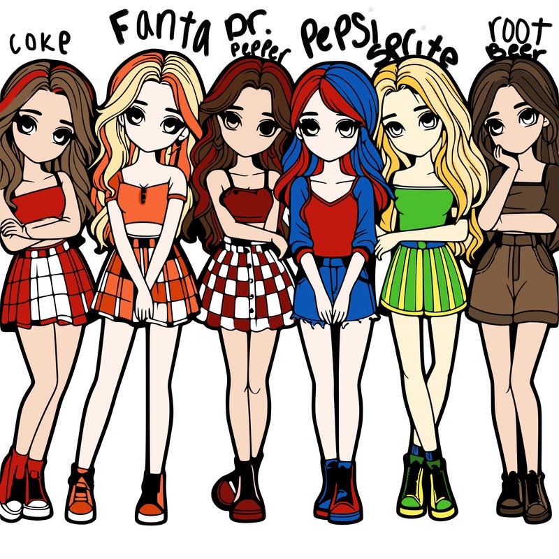 a group of girls realistic