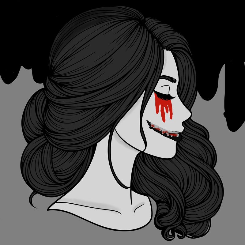 realistic woman's head & hair