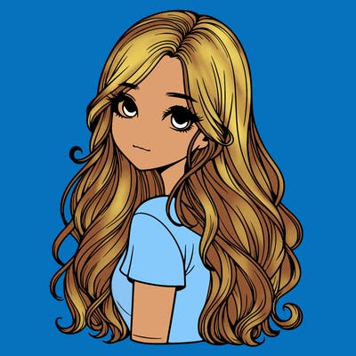 realistic girl with pretty hair