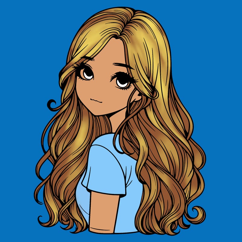 realistic girl with pretty hair