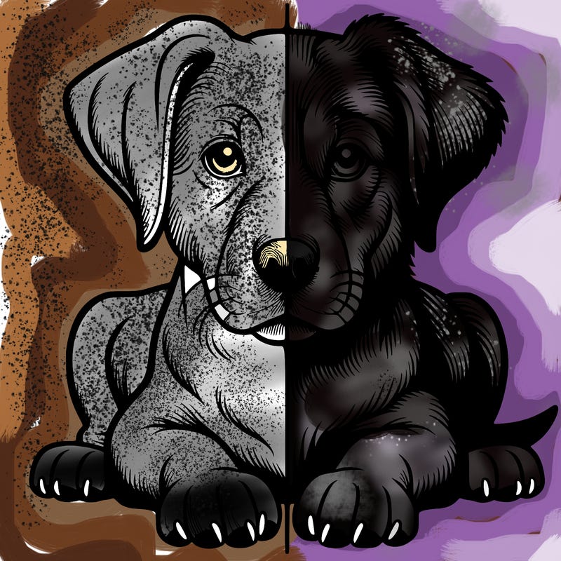 realistic dog split picture