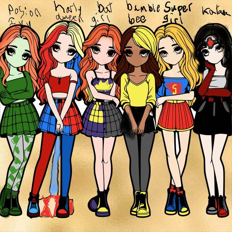 a group of girls realistic