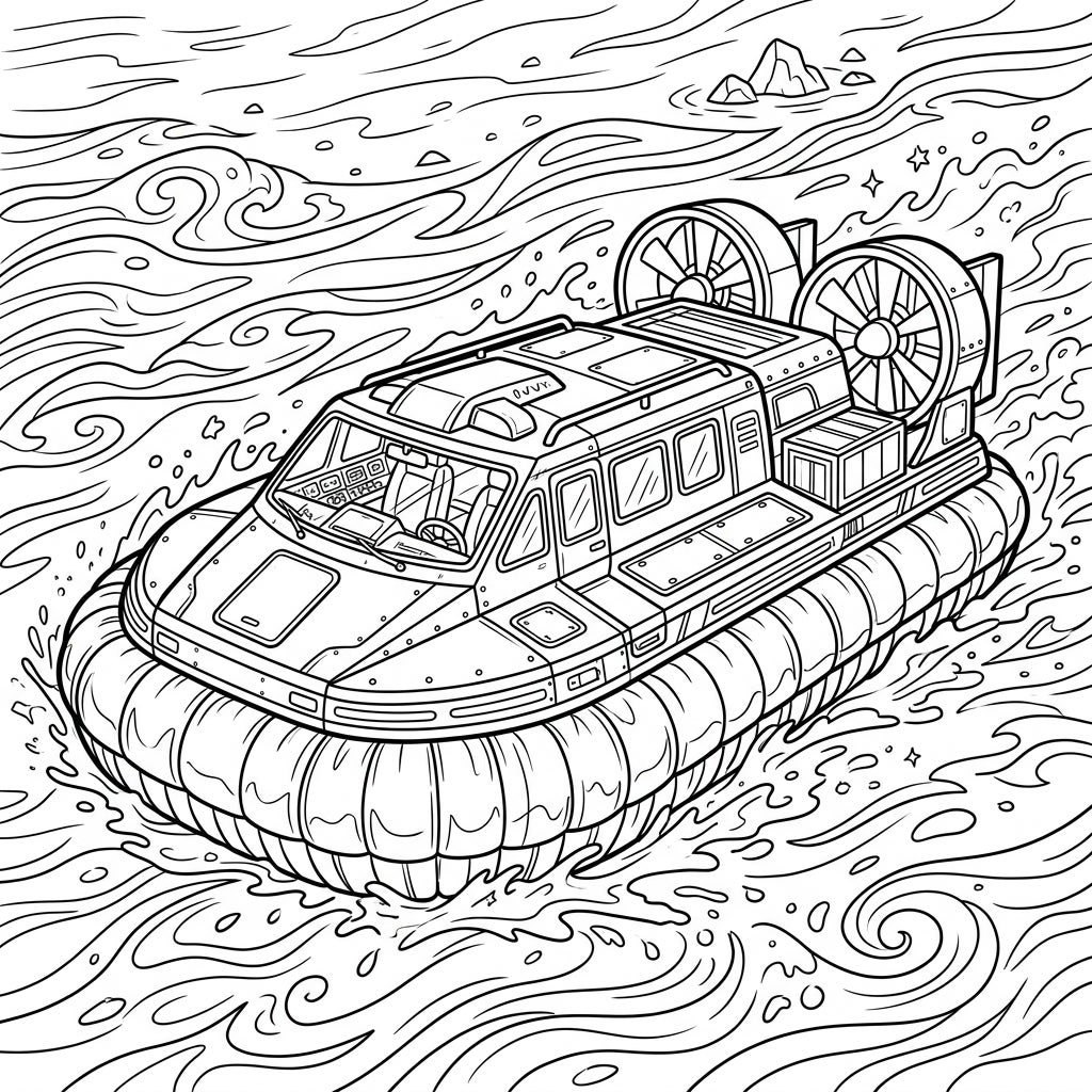 Hovercraft Coloring Page - Free & Printable Design — Color Pop