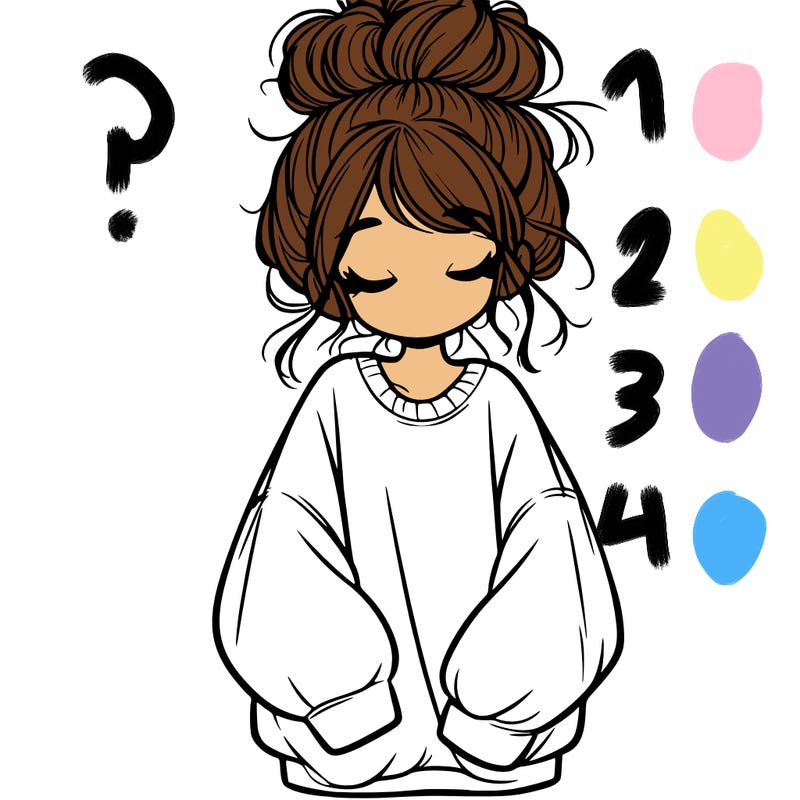 girl with baggy sweatshirt and messy bun