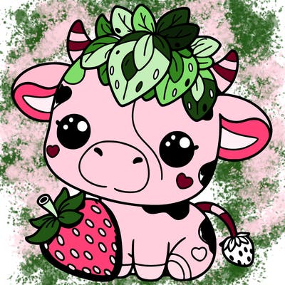 cute strawberry cow