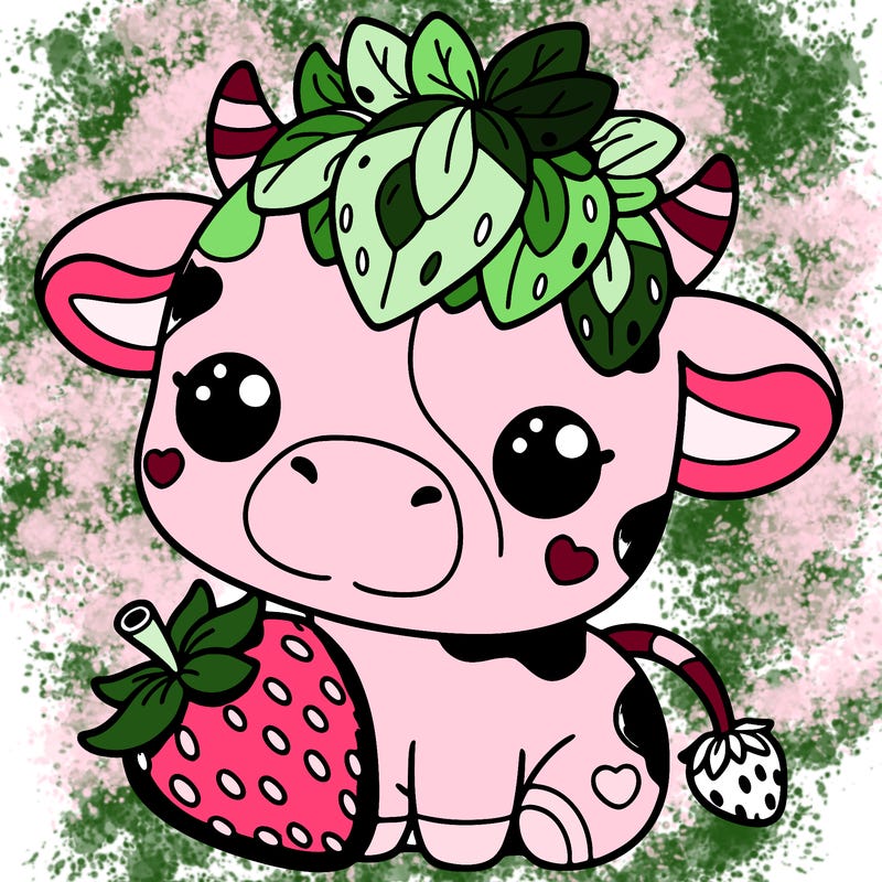 cute strawberry cow