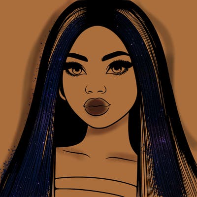 realistic black women with long hair