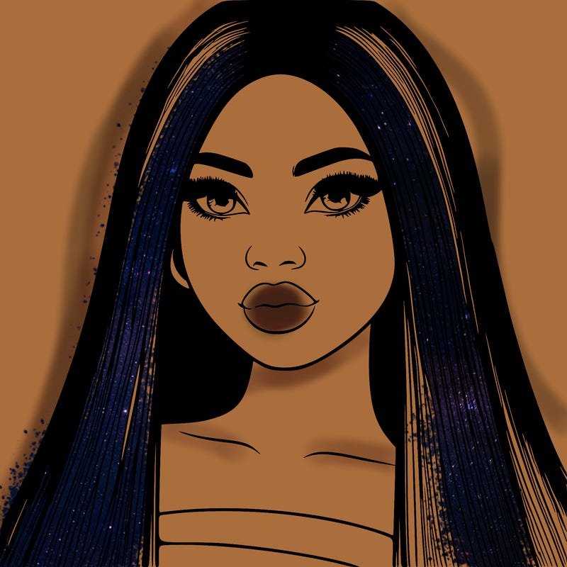 realistic black women with long hair