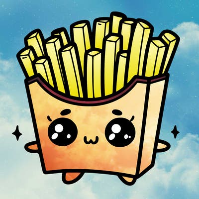 a cute. french fries