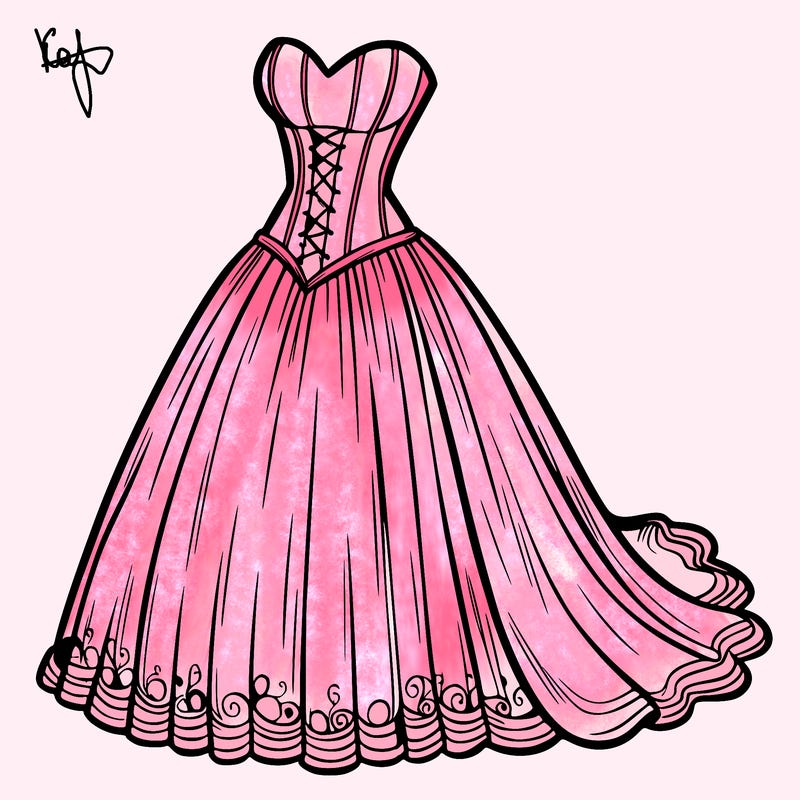 wedding dress-corset and a long and flowy skirt