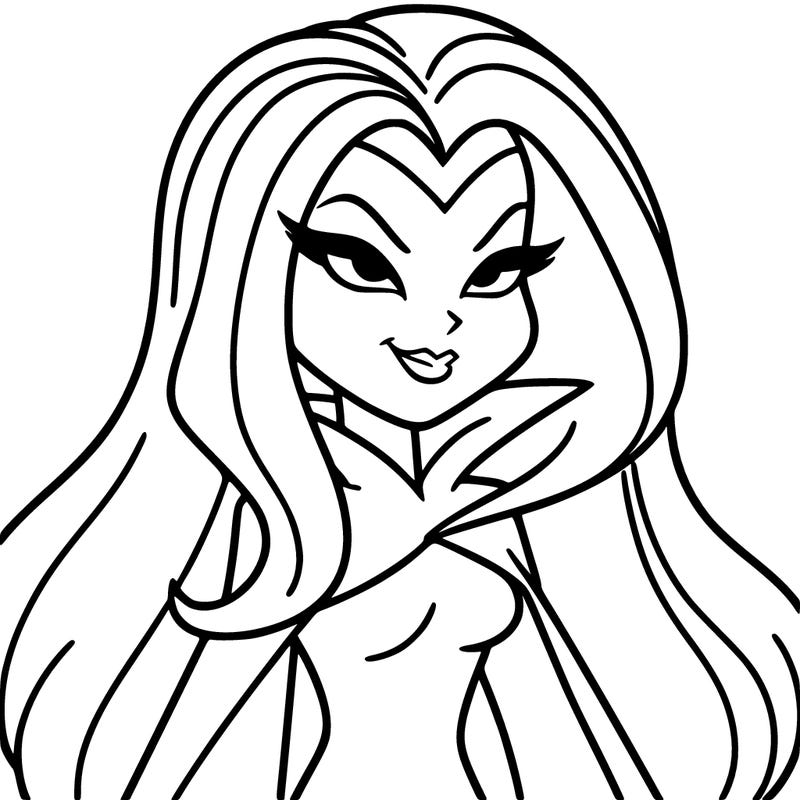 villian, 1 female, long hair