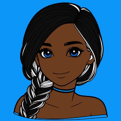 realistic girl with braided hair