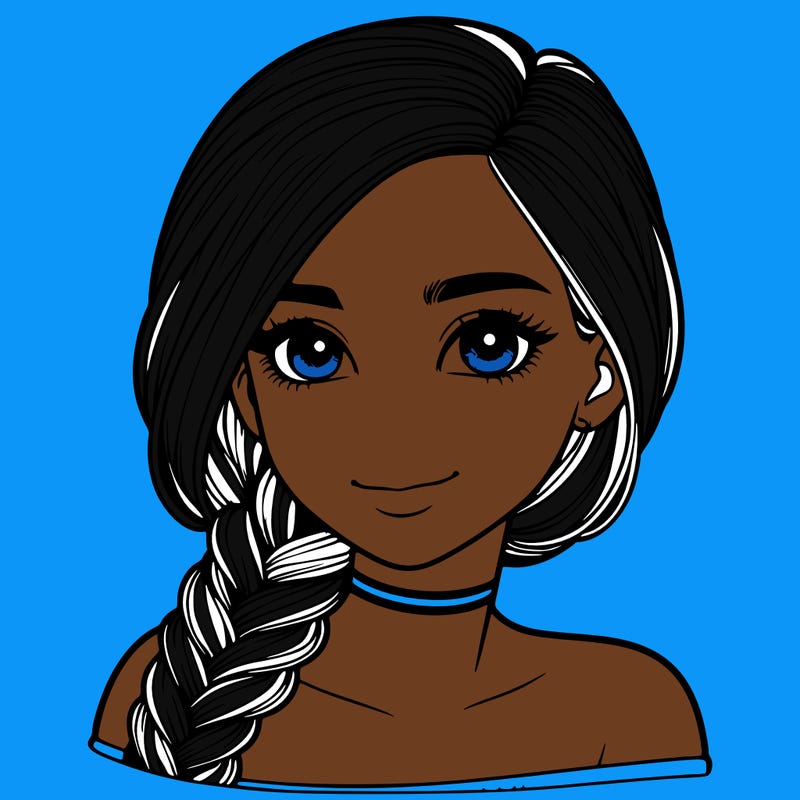 realistic girl with braided hair