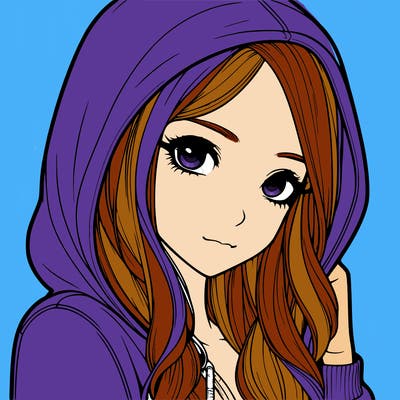 realistic adult girl with hoodie on