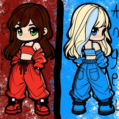 girl in crop top and baggy pants