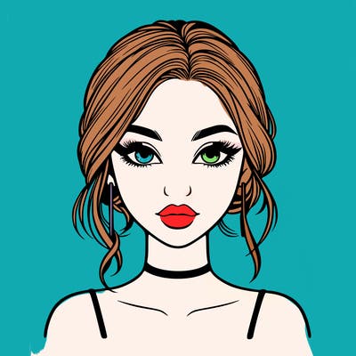 realistic girl with makeup on