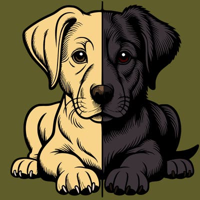 realistic dog split picture