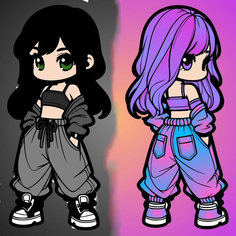 girl in crop top and baggy pants