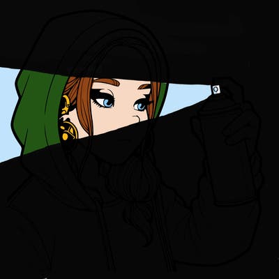 a realistic girl, spray painting