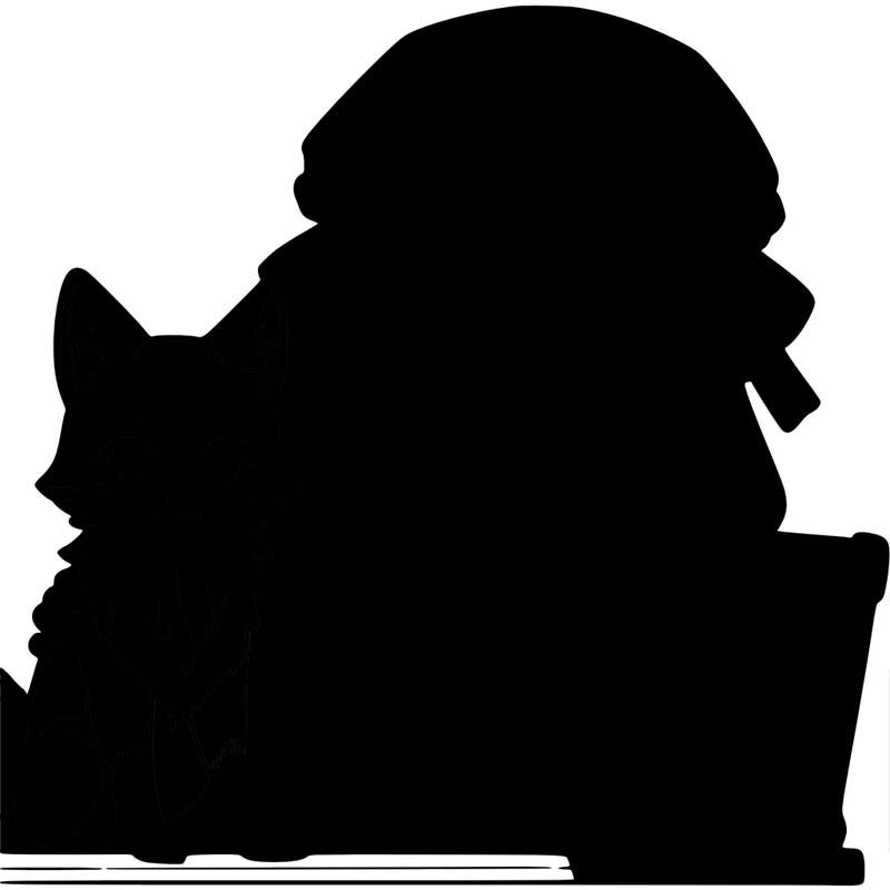 anime girl with a pet fox