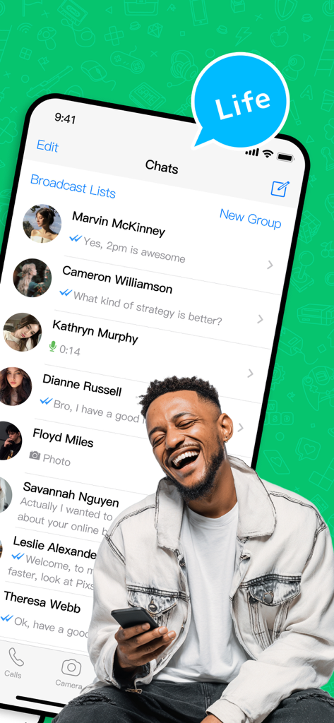 Dual Chat Web: Dual Accounts - Dual Chat app interface displaying a list of personal messages under the life category.