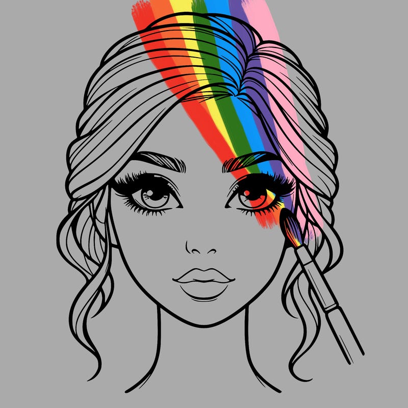 realistic person with makeup