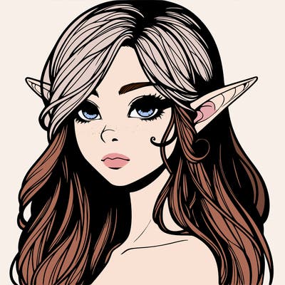 elf girl realistic dark fantasy