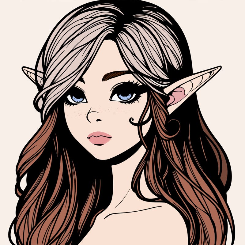 elf girl realistic dark fantasy