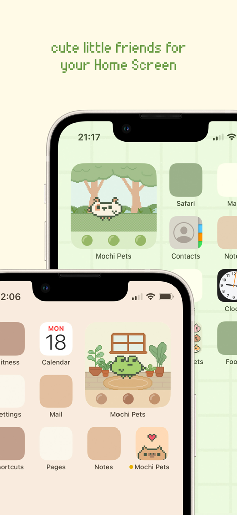 Mochi Pets - Cute Pet Widget - Widgets de arte pixelado de Mochi Pets en pantallas de inicio de iPhone
