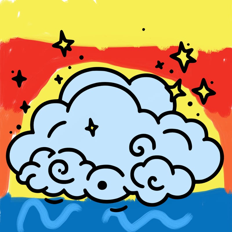 pink starry cloud sky