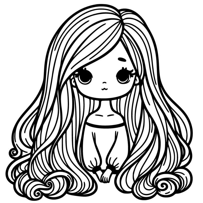 girl with very long hair