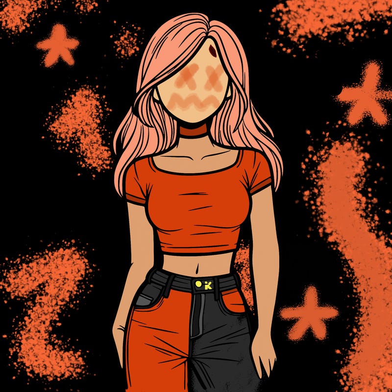 girl with a crop top and jeans