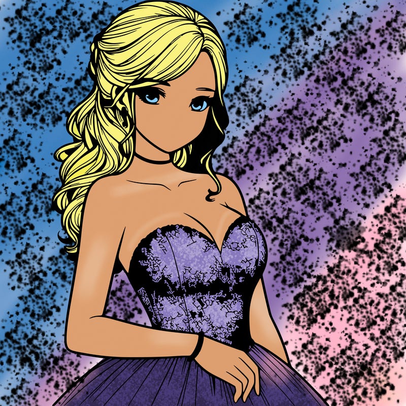 realistic girl in prom dress