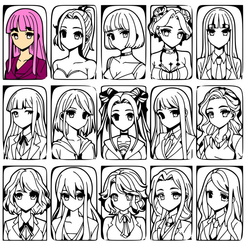 girls that look diffrent anime