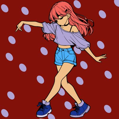 realistic girl danceing